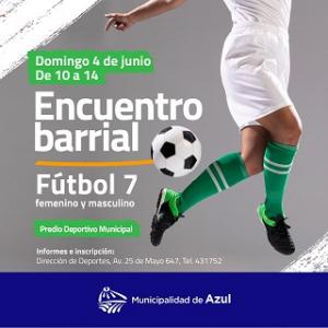 Este domingo se hará un encuentro barrial de fútbol